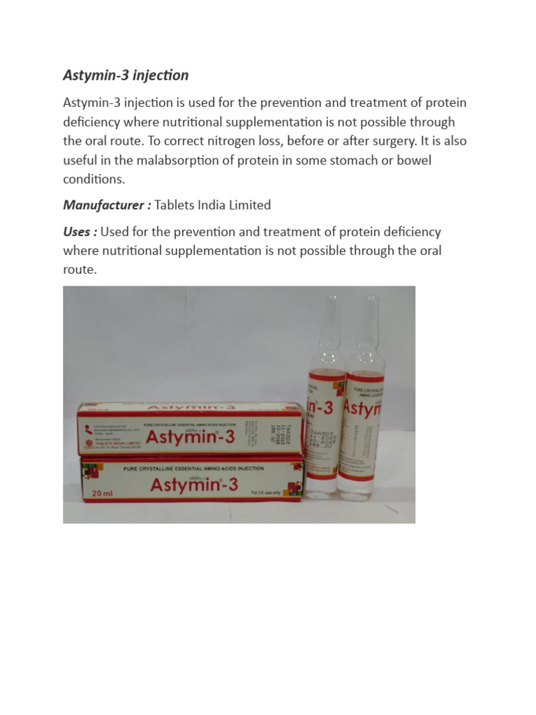 Astymin 3 20ml Injection | PDF
