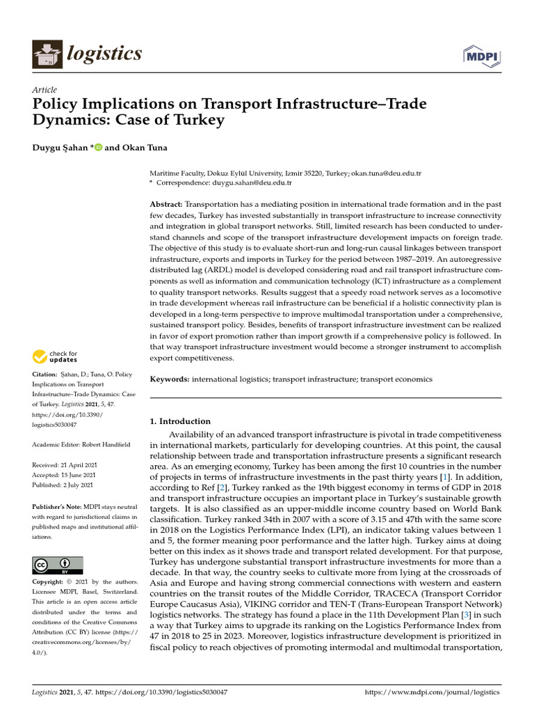 Policy Implications on Transport Infrastructure-Tr | PDF