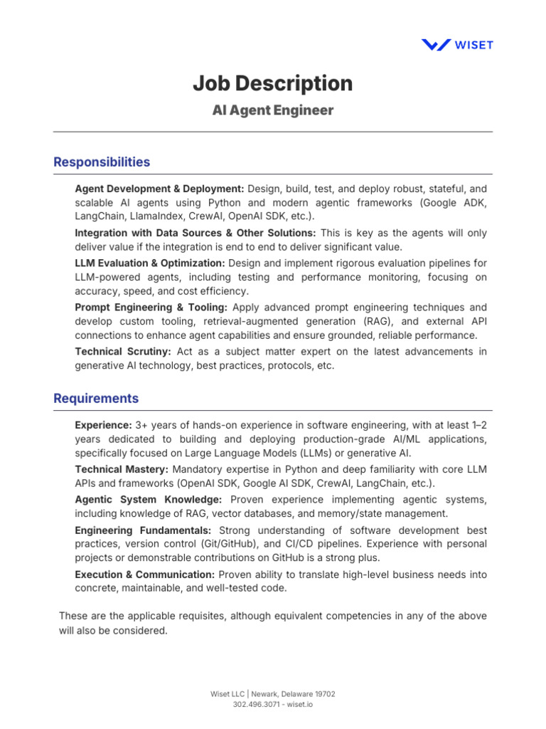 JD AI Angent Engineer | PDF