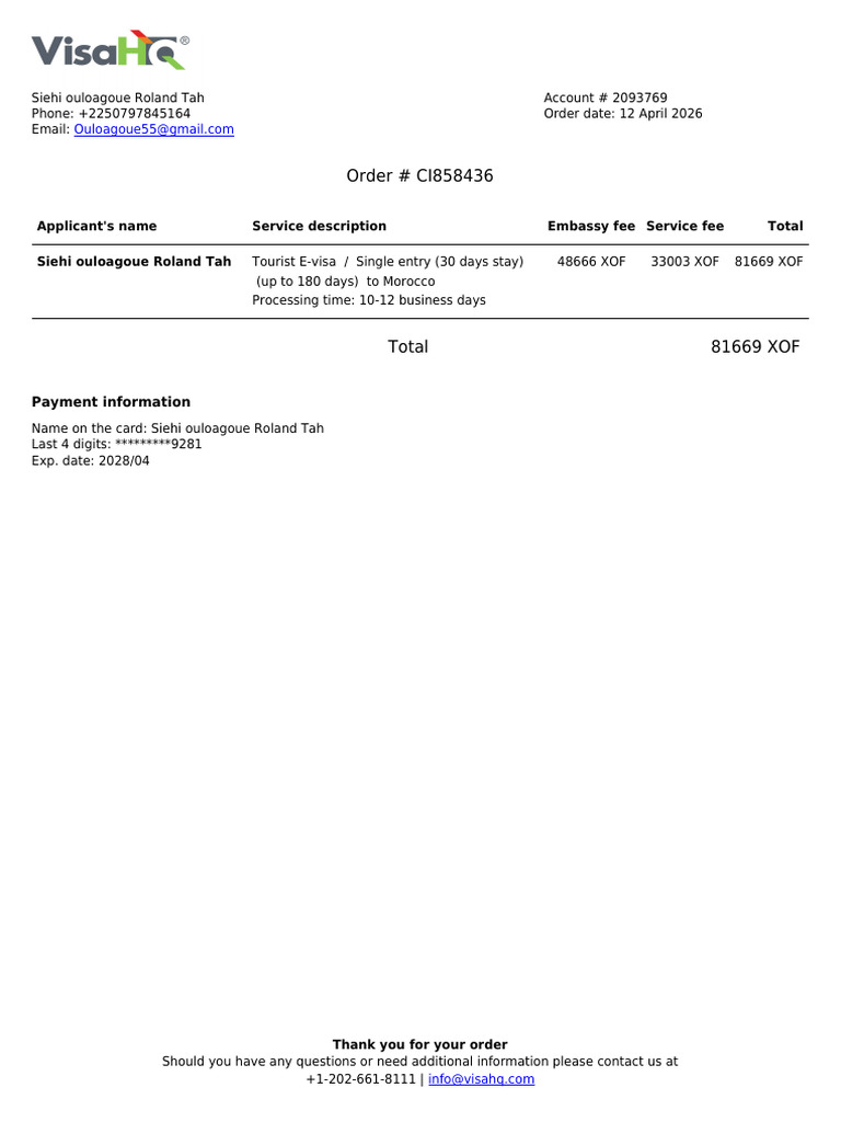 Receipt CI858436 13 April 2026 | PDF
