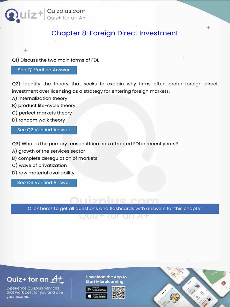 Discuss the Two Main Forms of Fdi | PDF | Foreign Direct Investment | Money