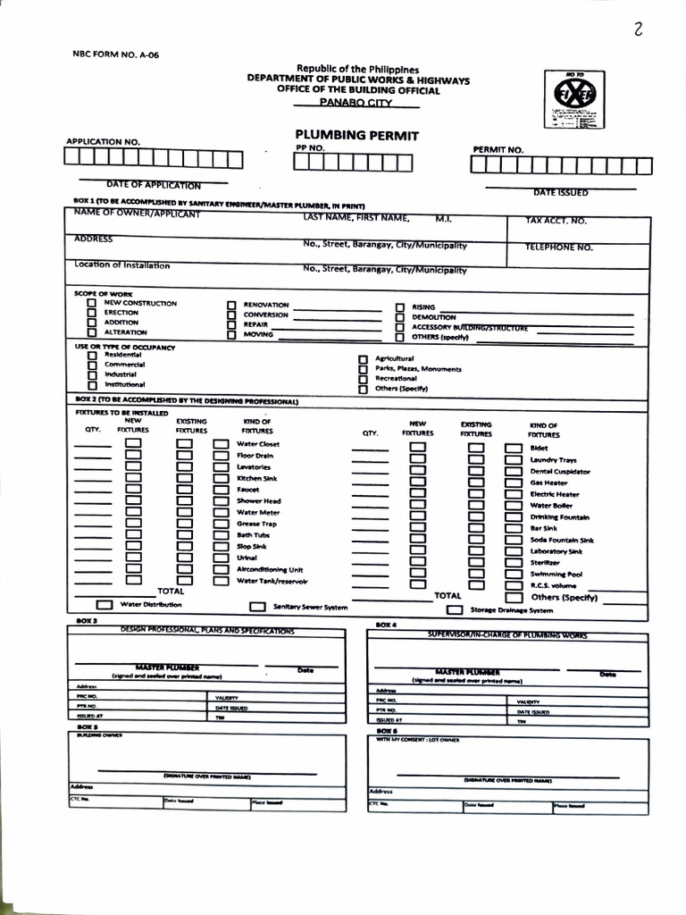 Pl Permit Form 2c | PDF | Home Appliance | Sanitation