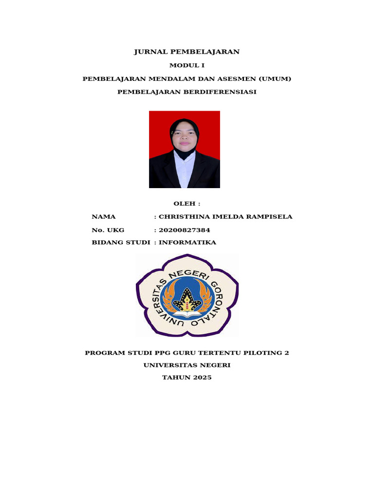 CHRISTHINA IMELDA RAMPISELA JURNAL PEMBELAJARAN 1 Berdiferensiasi | PDF