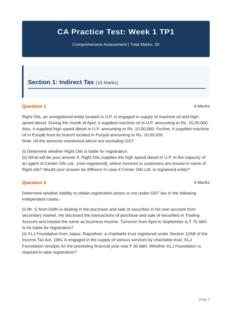 CA Practice Test Week1 | PDF | Salary | Taxes