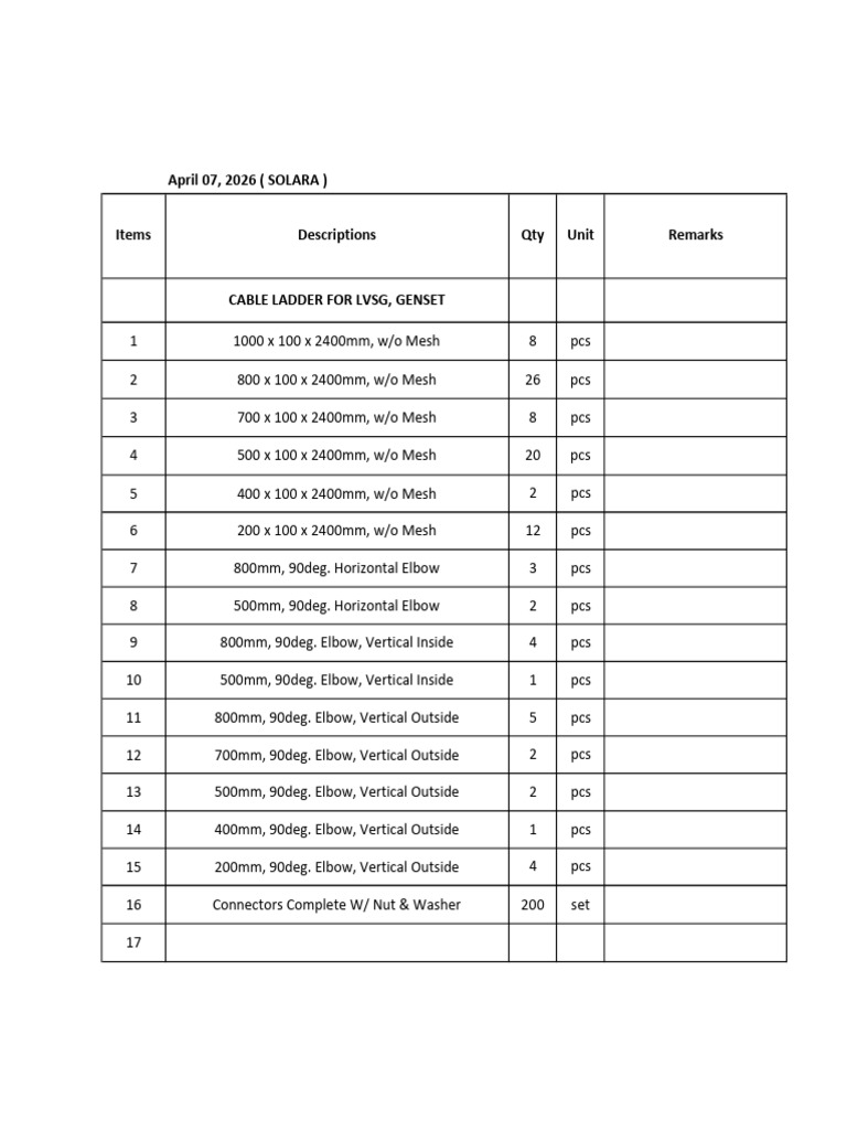 Cable Ladder | PDF