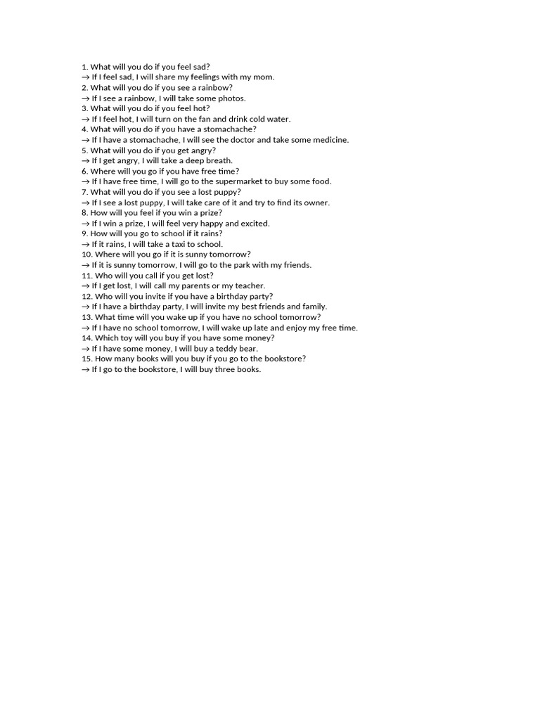 Conditional Sentences Type 1 | PDF
