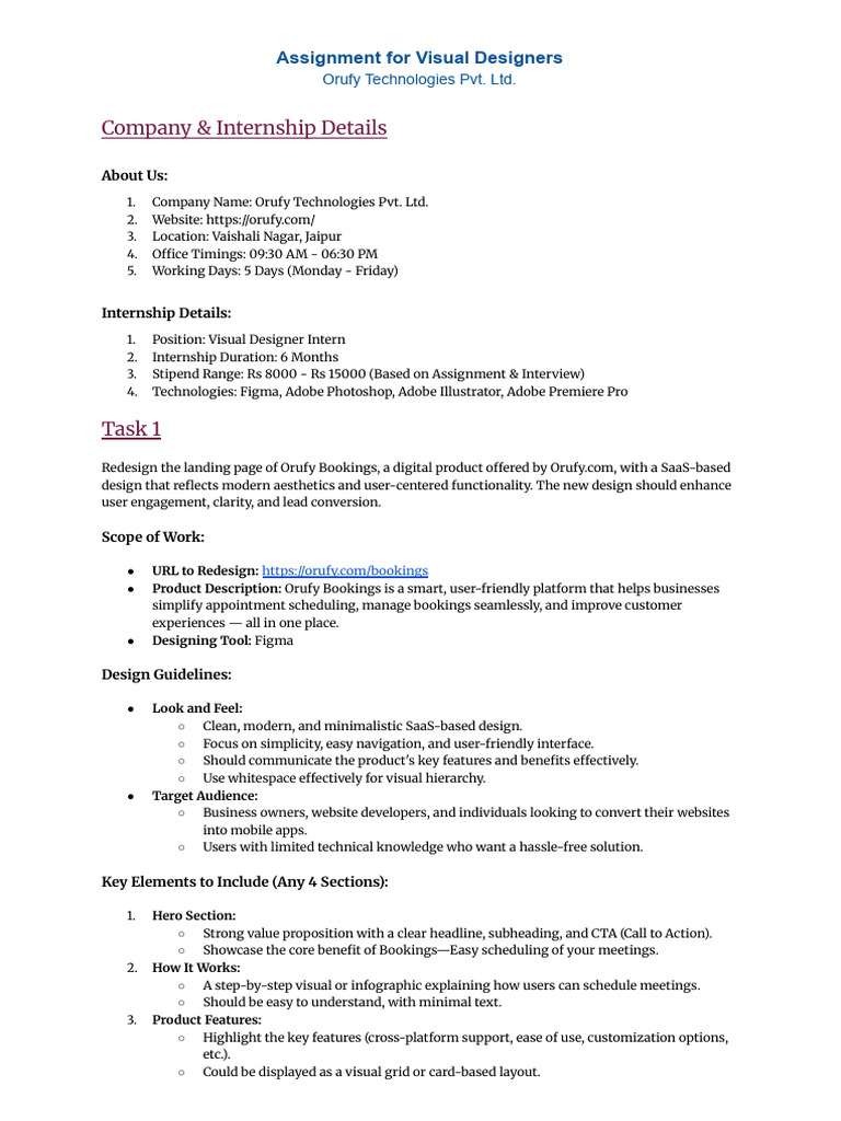 Assignment for Visual Designers | PDF | Usability | Adobe Photoshop