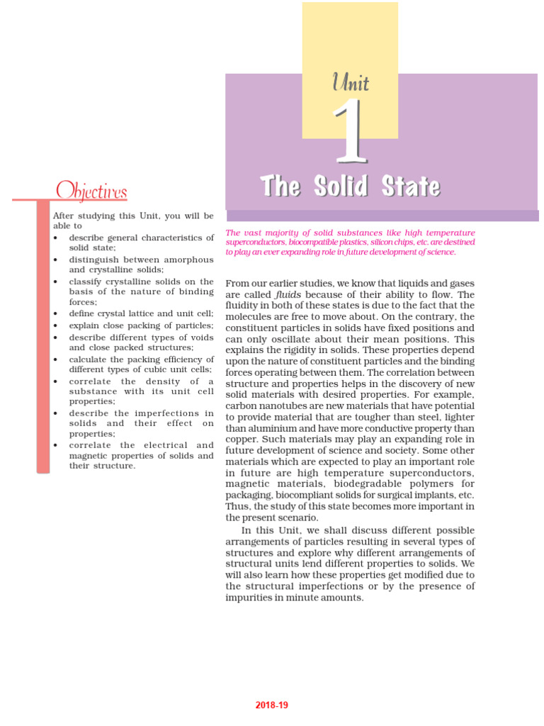Solid State Highlighted | PDF | Solid | Crystal Structure