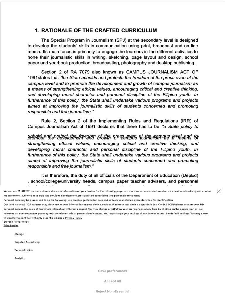 Spj Deped Curriculum | PDF