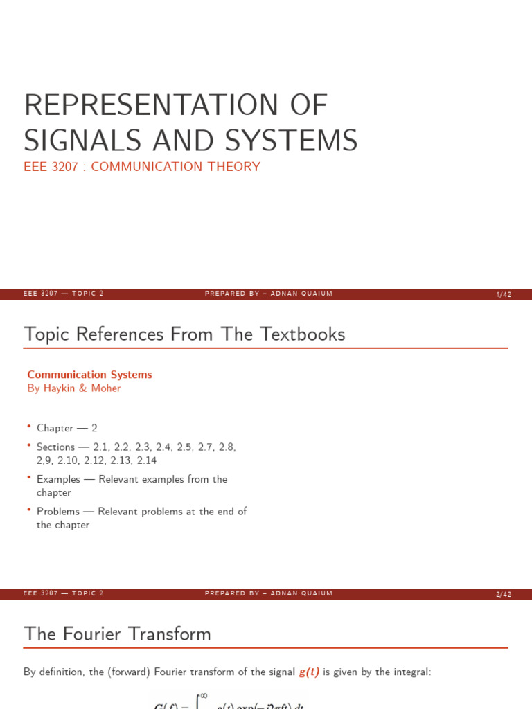 02 Representation of Siganals and Systems | PDF | Spectral Density ...