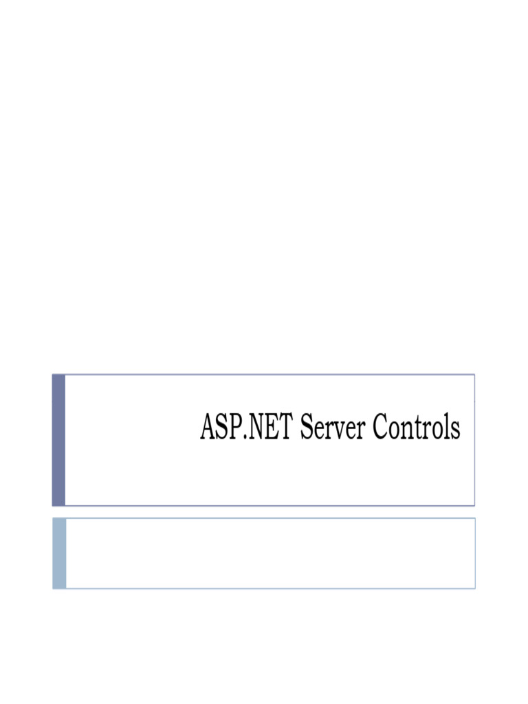 ASP.net Server Controls - ASP.net Lecture 4 | PDF | Web Development ...