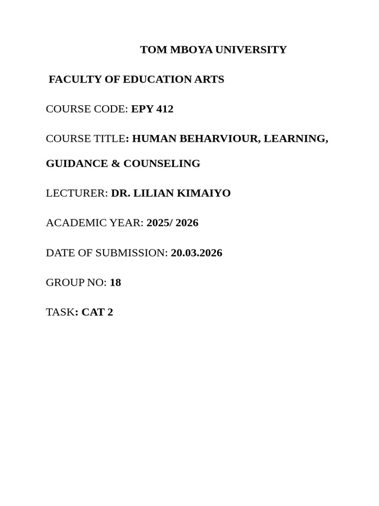 EPY CAT | PDF | Learning | Psychotherapy