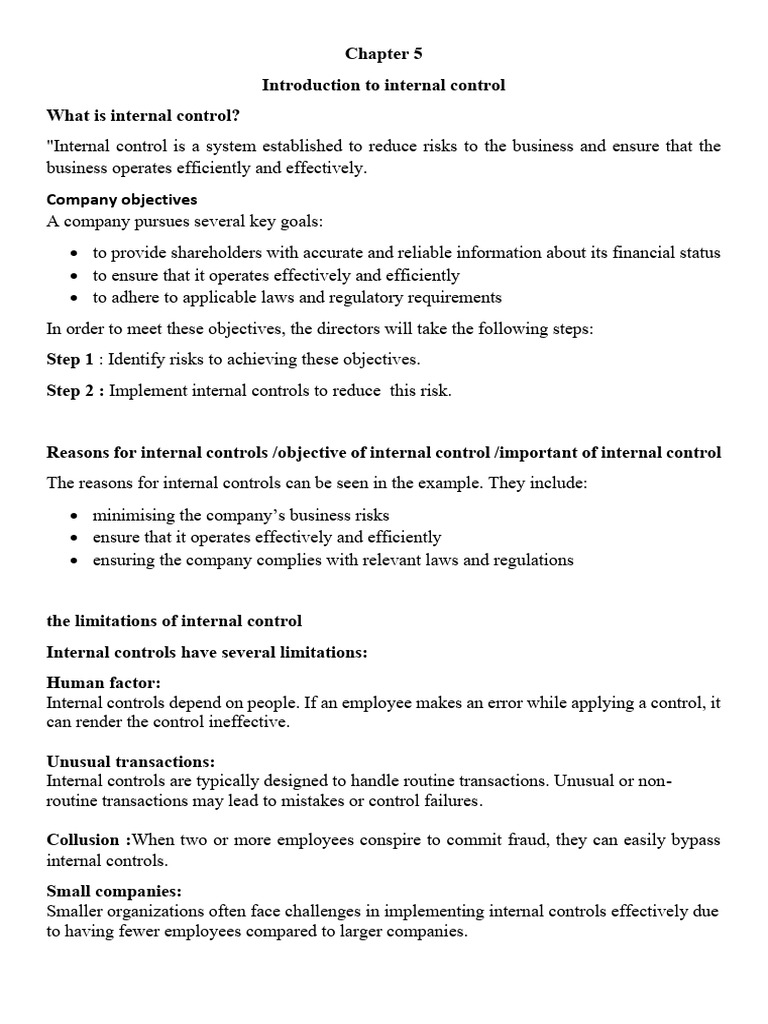 audit Chapter 5 | PDF | Internal Control | Audit