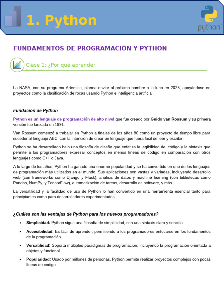 APUNTES-PYTHON | PDF | Python (lenguaje de programación) | Lenguaje de ...