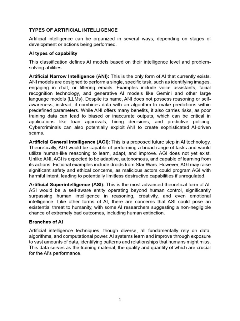 NDAGST 424 Types of artificial intelligence | PDF | Artificial ...