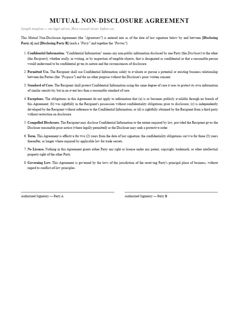 05 Legal Mutual Nda | PDF | Non Disclosure Agreement | Business Law