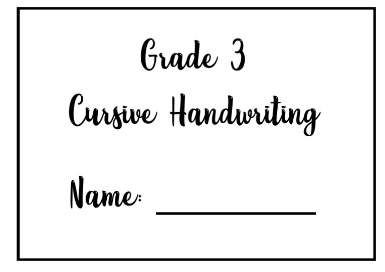 Grade 3 Cursive Cover | PDF