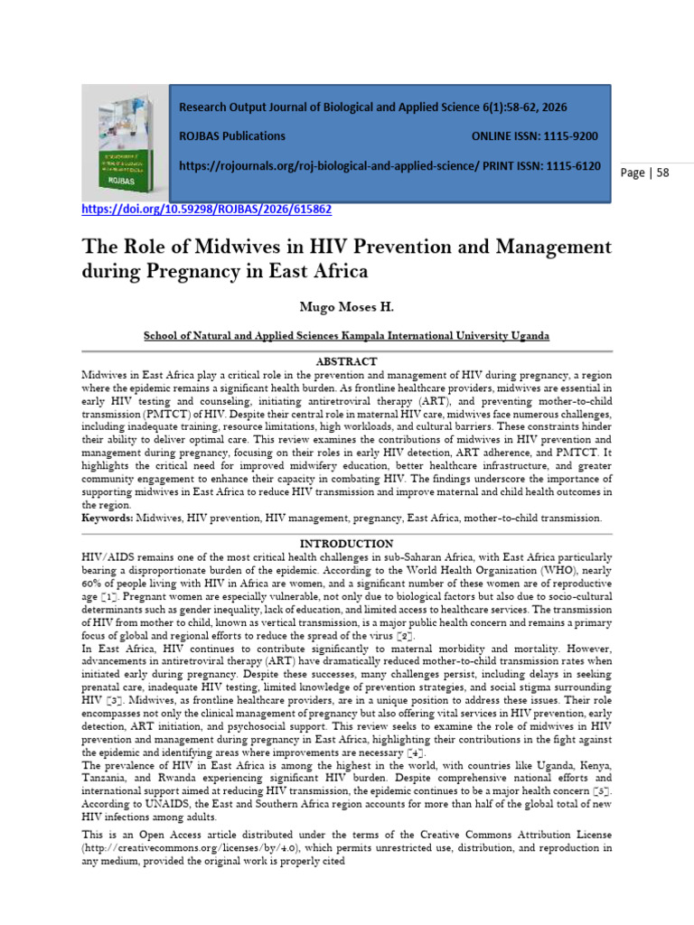 The Role of Midwives in HIV Prevention and Management during Pregnancy ...