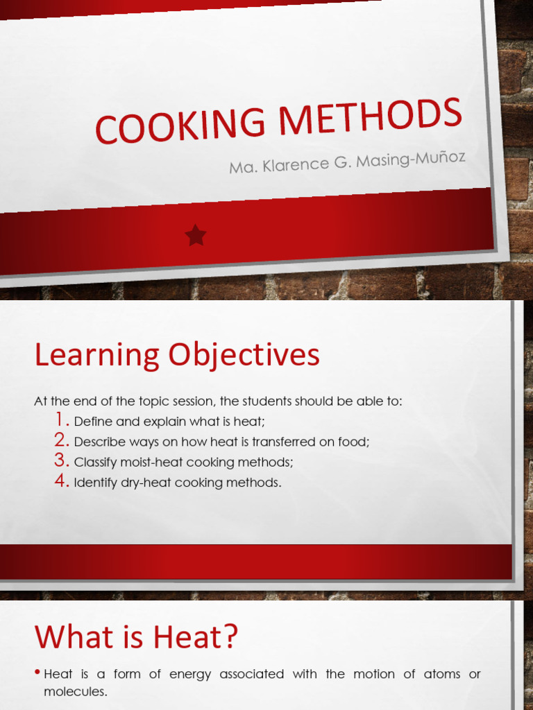LESSON 5 Cooking Methods | PDF | Grilling | Heat Transfer