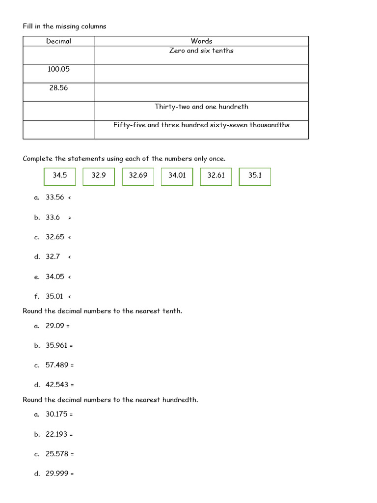 P5 (Highscope) - Mid Test Decimal and Measurement | PDF