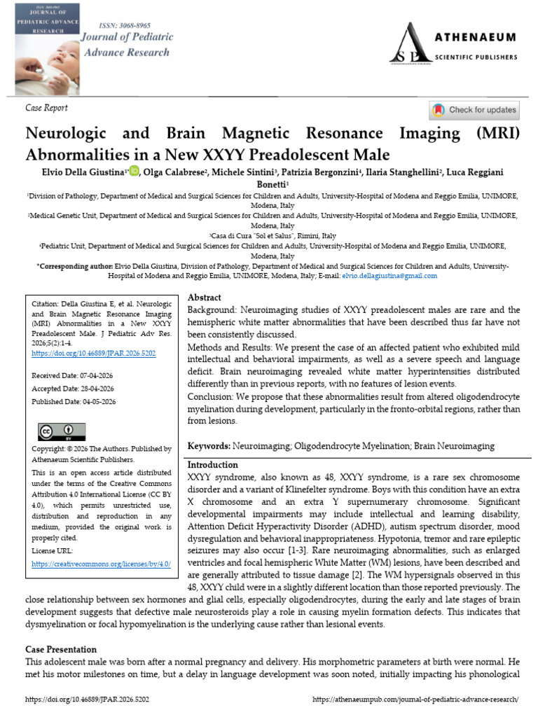 Neurologic and Brain Magnetic Resonance Imaging MRI Abnormalities in a ...