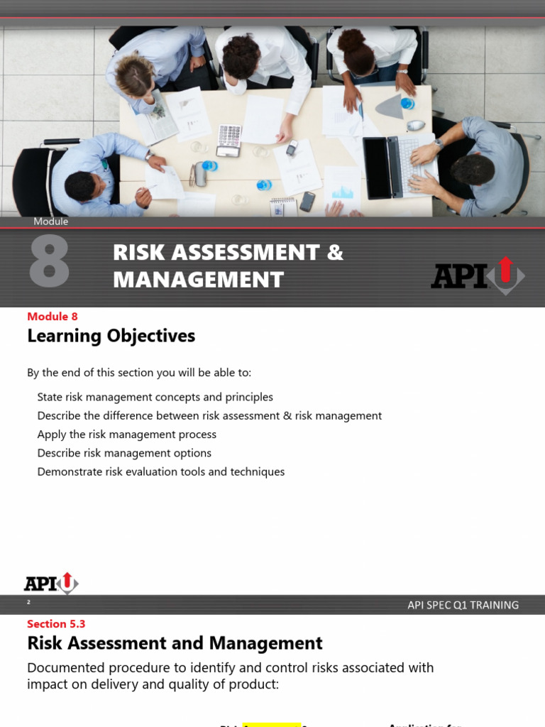 API Spec Q1 10th Module 8 Version1 | PDF | Risk Management | Risk