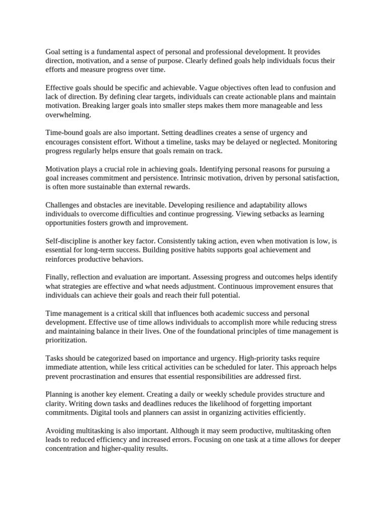 Goal Setting | PDF | Motivational | Motivation