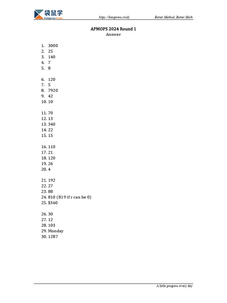 Smops 2024 Round 1 (Ans) | PDF