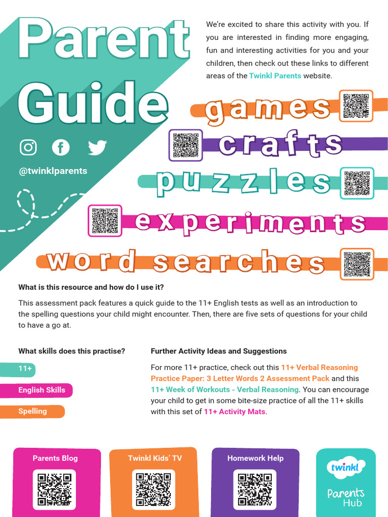11+ English Practice Paper Spelling Assessment Pack | PDF | Linguistics