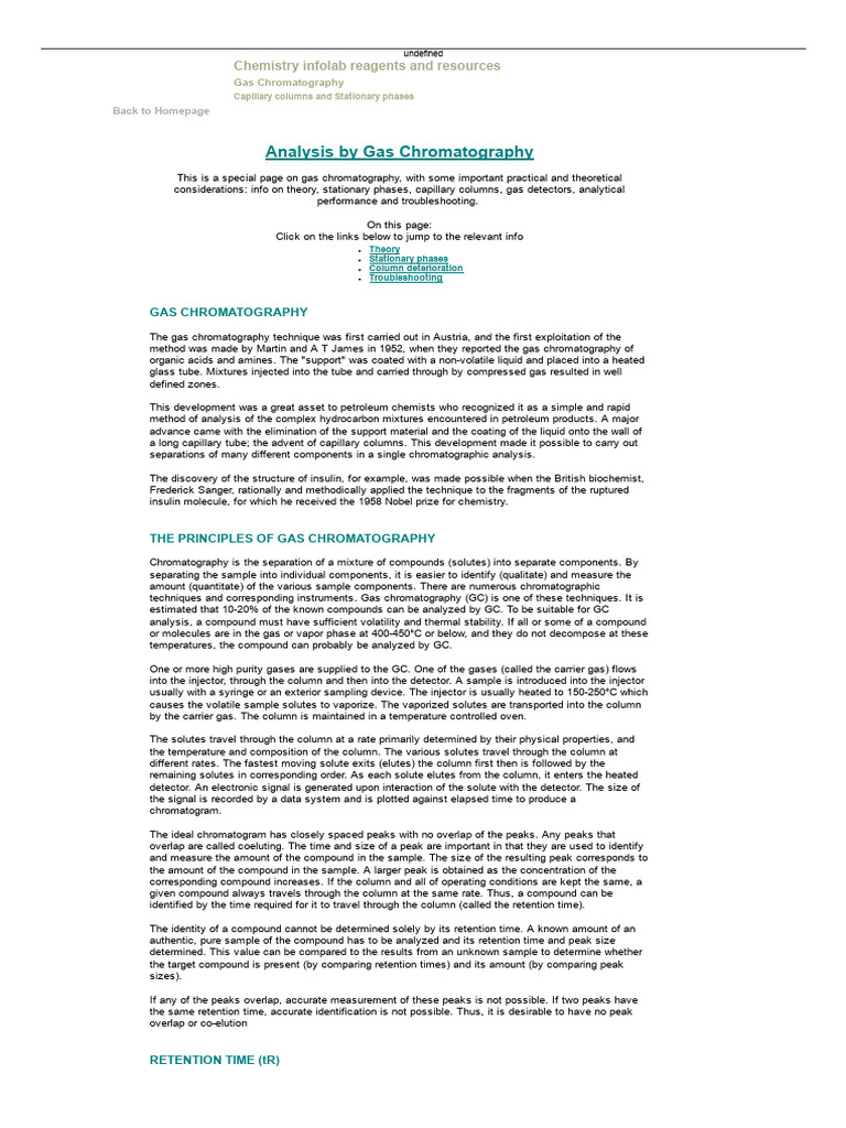 Analysis Gas Chromatography | PDF | Gas Chromatography | Chromatography