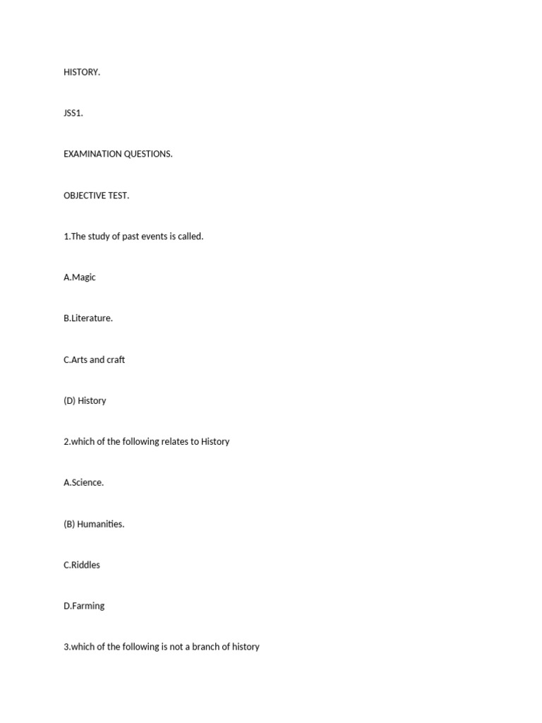 History Js1 Exam Obj | PDF