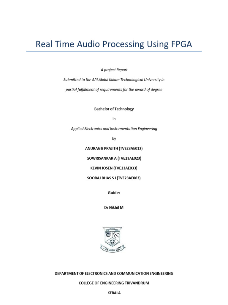 Real-time Audio Processing Report | PDF | Field Programmable Gate Array ...