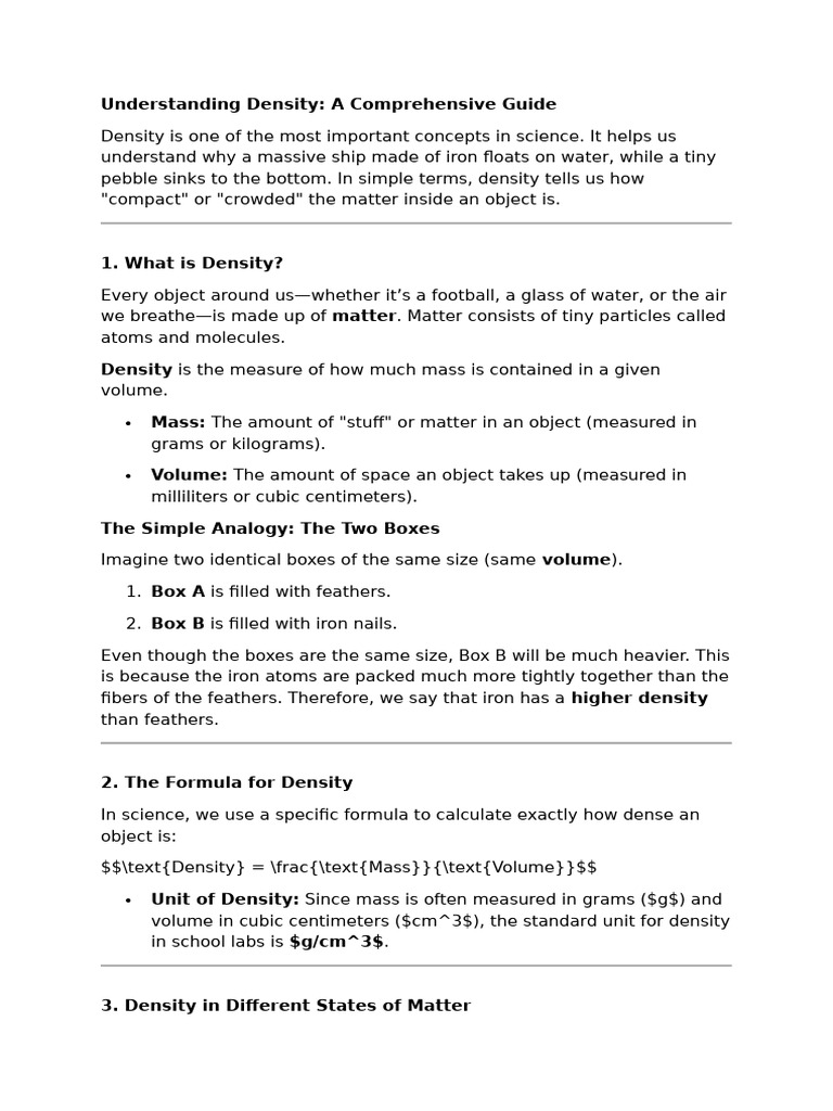 Understanding Density | PDF