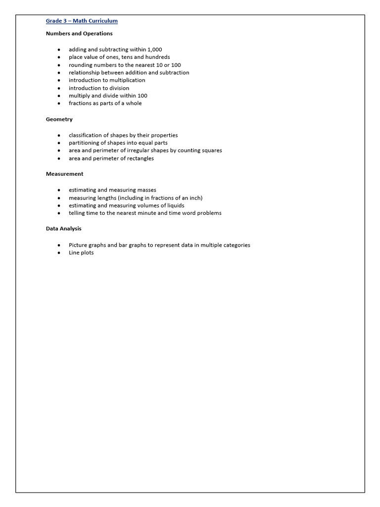 Grade 3 Common Core Curriculum | PDF
