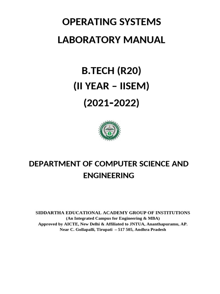 Operating Systems Lab(r18) Manual | PDF | Computer File | Linux