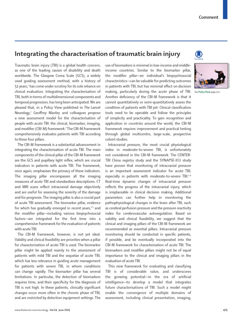 Integrating the Characterisation of Traumatic Brain Injury | PDF ...
