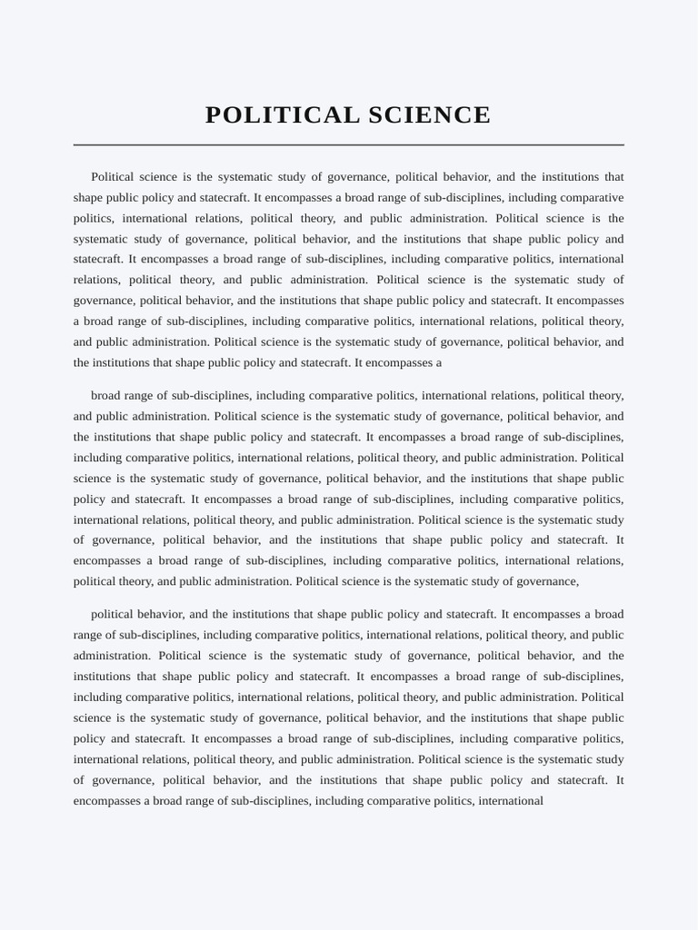 Political Science Document | PDF | Public Administration | Political ...