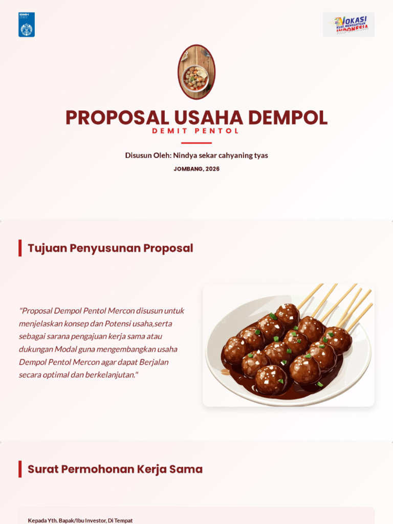 Proposal Usaha DEMPOL - Demit Pentol | PDF