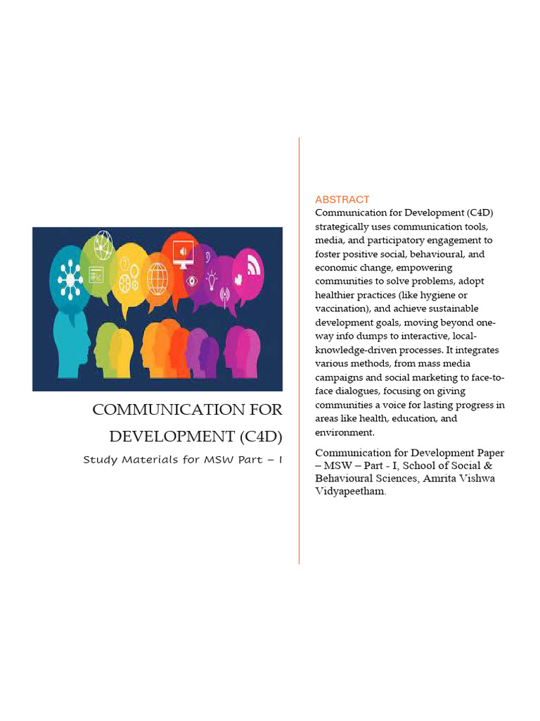Scope of Communication for Development | PDF | Communication | Social ...