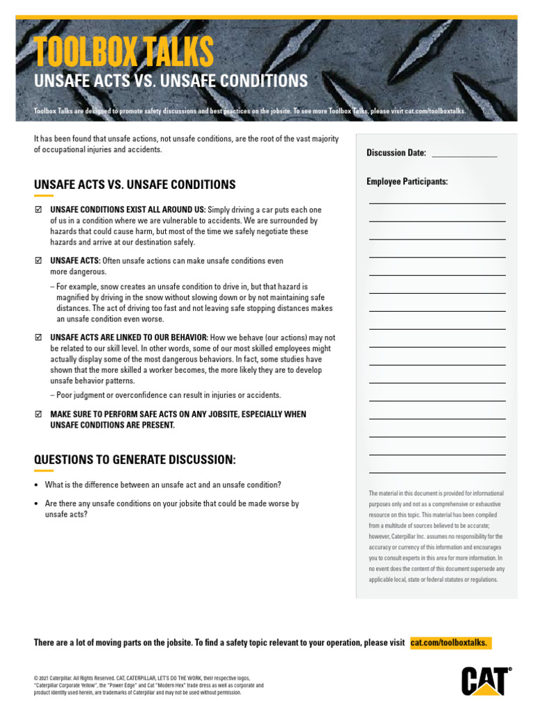 Unsafe Acts vs. Unsafe Conditions | PDF | Occupational Safety And ...