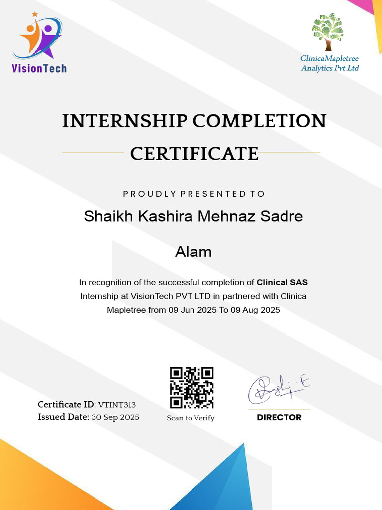 Clinical SAS Internship | PDF