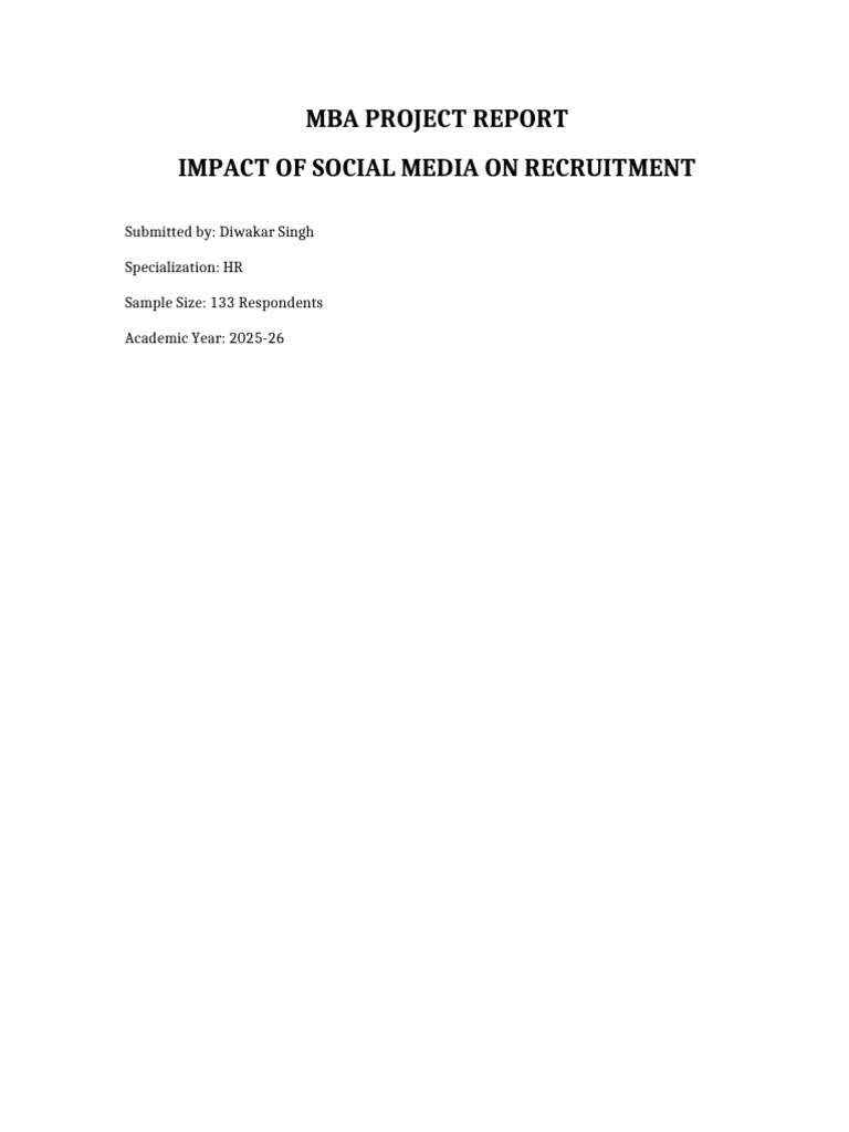 Final MBA Report 80 Pages Detailed | PDF | Recruitment | Analytics