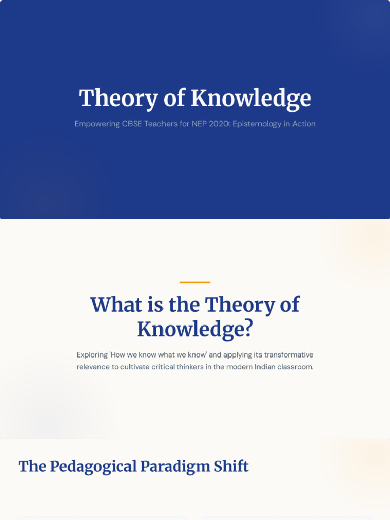 Theory of Knowledge (CBSE) | PDF