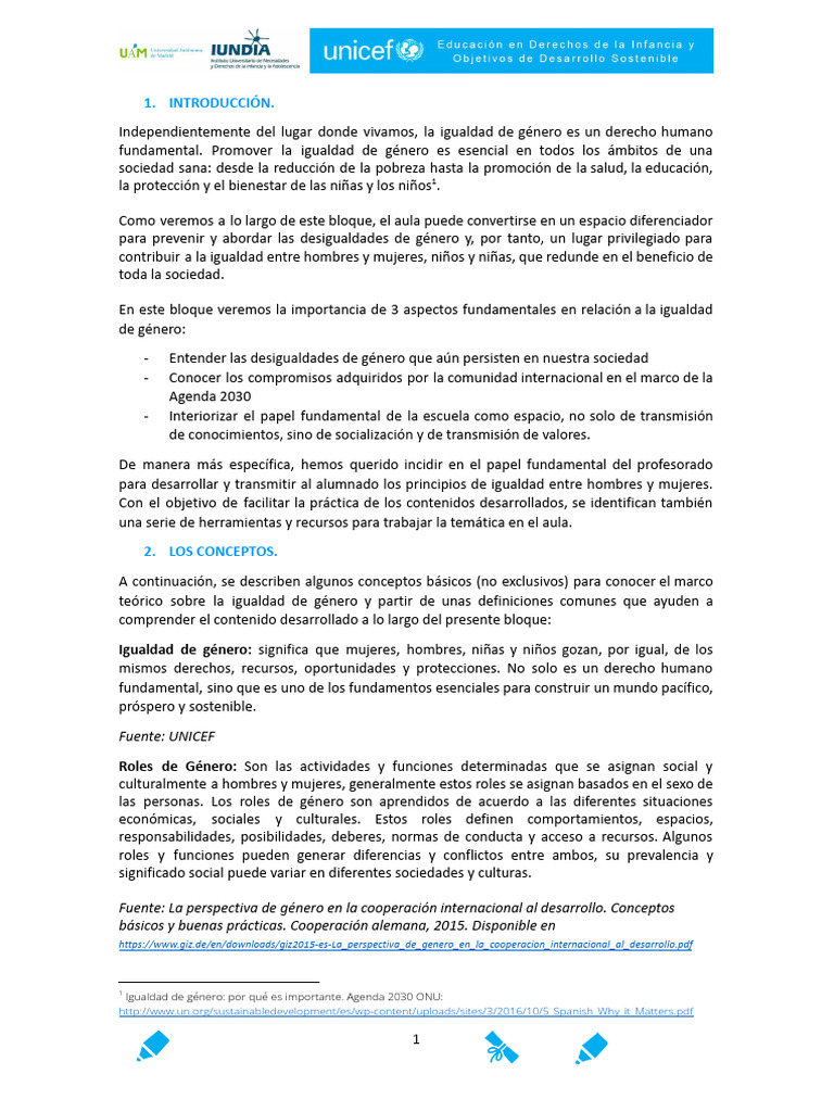 Igualdad Genero en Los Ods Educativos | PDF | Estudios de género ...