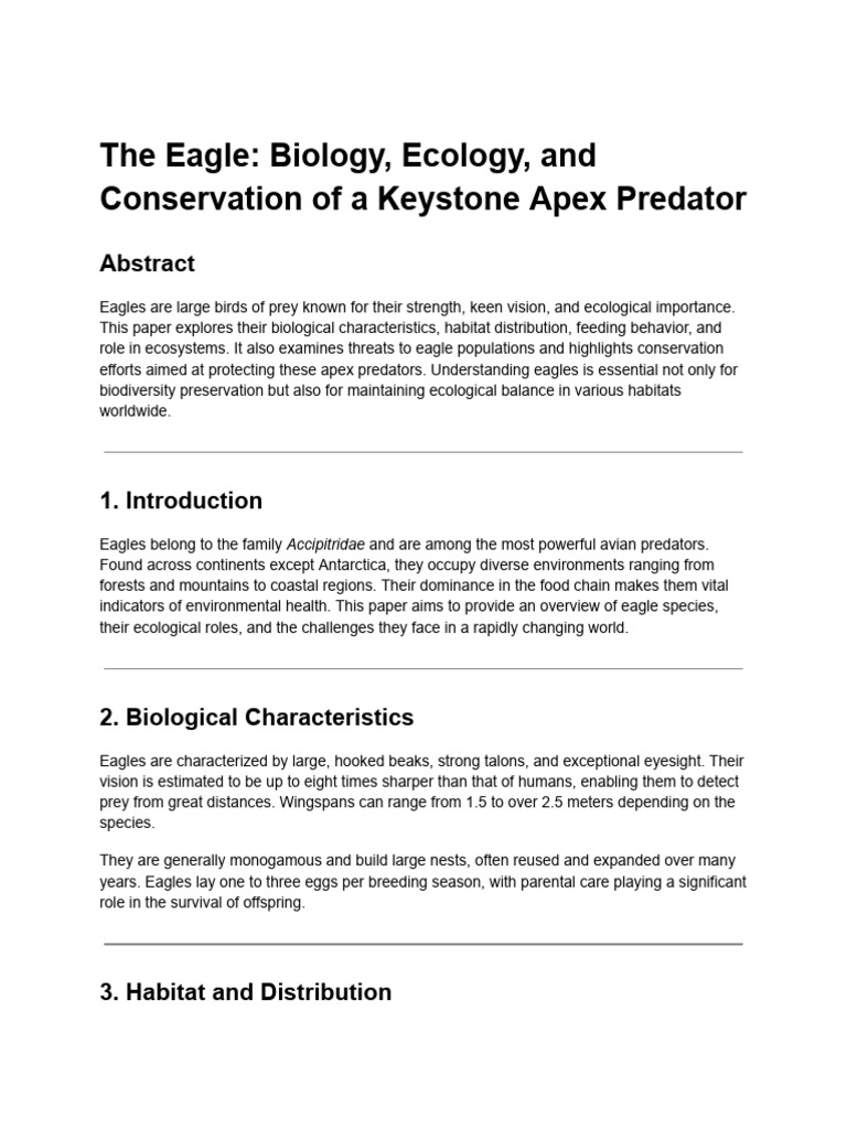 The Eagle_ Biology, Ecology, and Conservation of a Keystone Apex ...