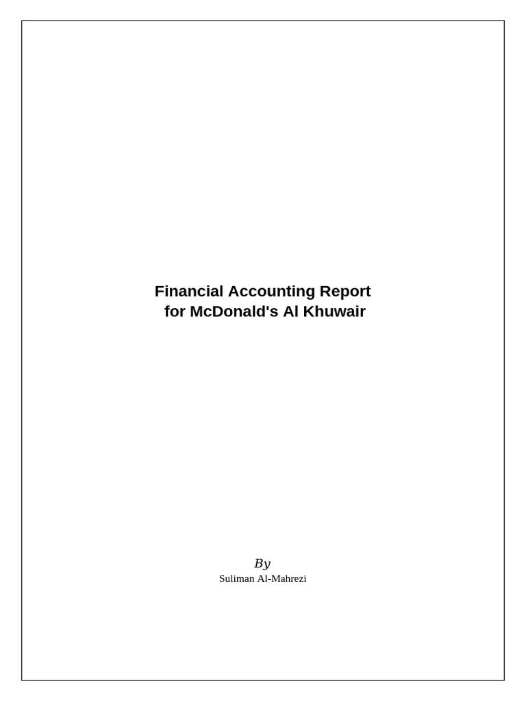 Financial Accounting Report | PDF | Debits And Credits | Revenue