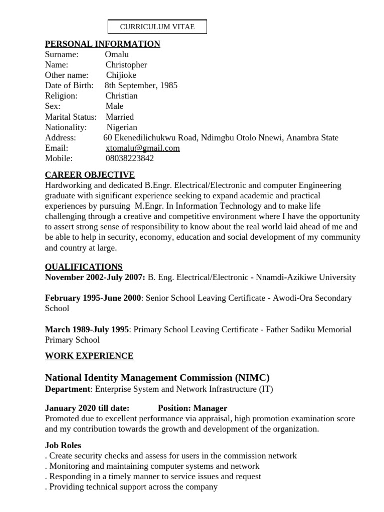 CHRIS CV New Update | PDF | Computer Network | Computing