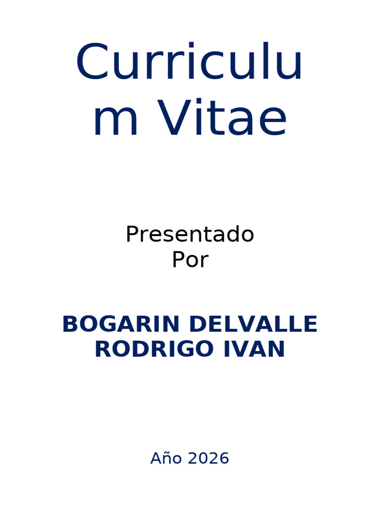Curriculum Vitae Rodrigo Ivan Bogarin Delvalle | PDF