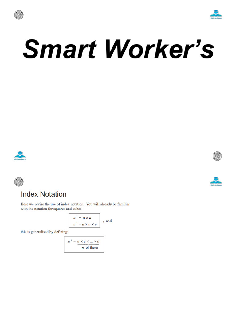 Smart Worker's Maths Formulae Sheet | PDF