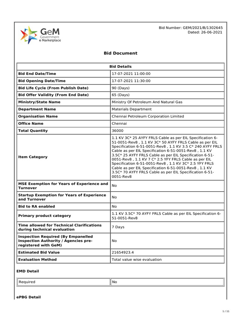 GeM Bidding 2439659 | PDF | Procurement | Prices